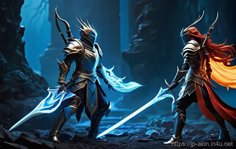 아이온 AP 아이템 구매 - **Dynamic Abyss Battle:** A high-octane fantasy PvP battle unfolding in the ethereal, cloud-fill...