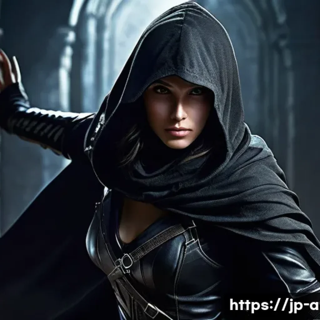 아이온 클래스별 특징 - **Prompt: Dynamic Female Assassin in Action** A highly detailed, full-body shot of a female assa...