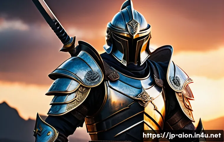 아이온 AP 소비 방법 - A dynamic close-range melee warrior character standing confidently on a battlefield, wearing intrica...