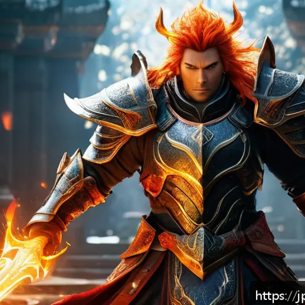 아이온 DPS 순위 - A dynamic battle scene featuring a high-DPS fantasy character known as the "Firebringer," clad in de...