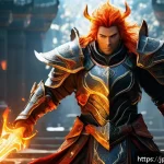 아이온 DPS 순위 - A dynamic battle scene featuring a high-DPS fantasy character known as the "Firebringer," clad in de...