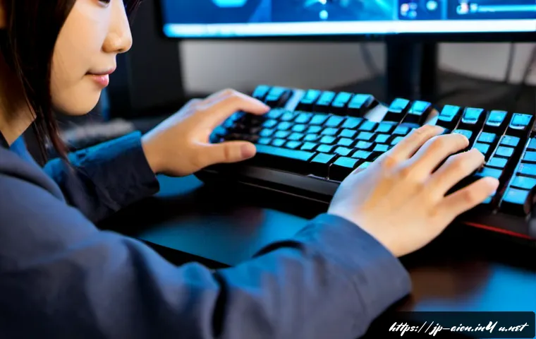 아이온 장비 강화 팁 - Photorealistic close-up of a focused Japanese adult gamer at a clean desk carefully upgrading fantas...