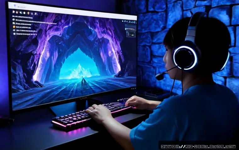 아이온 고급 인던 공략 - Photorealistic Japanese gaming enthusiast at a clean desktop setup, studying a fantasy dungeon raid ...